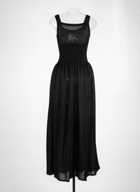 Waisted dress with non-adjustable straps - Black intense