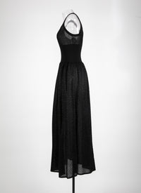 Waisted dress with non-adjustable straps - Black intense