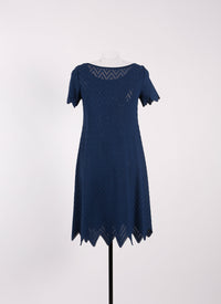 Jamaica short sleeve knitted dress - Navy