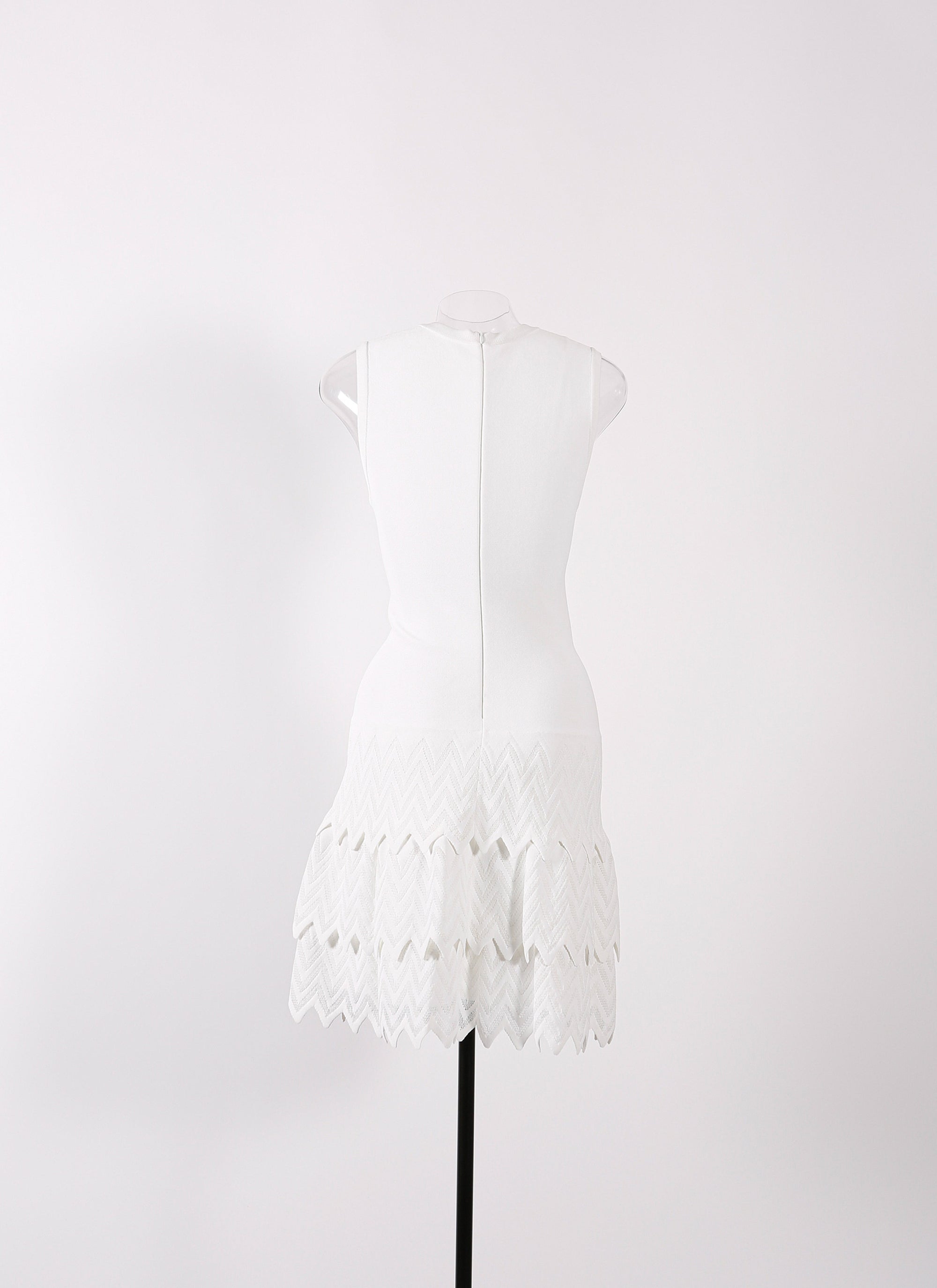 Robe sans manches à volants en maille - Blanc Optique