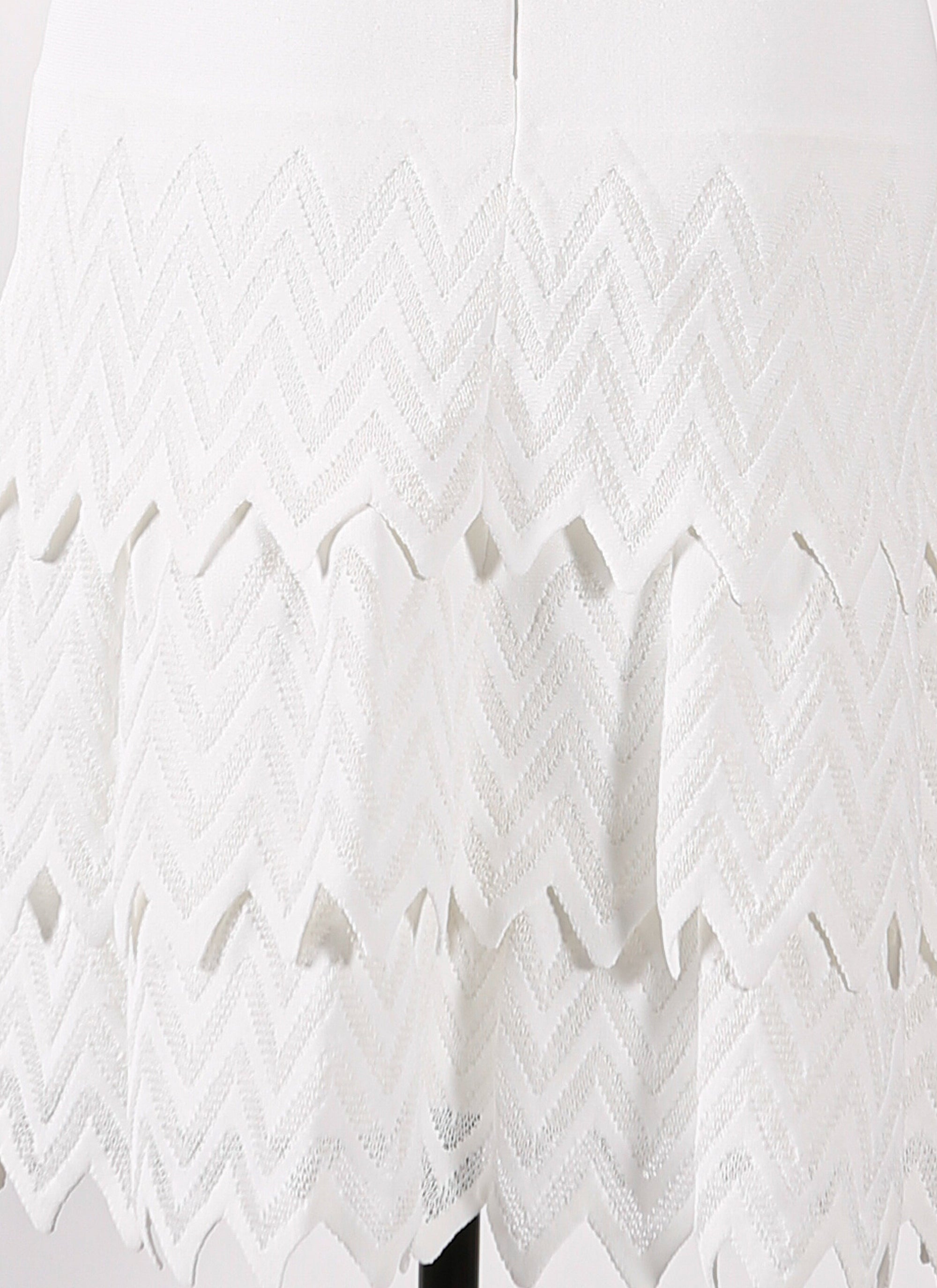 Sleeveless Ruffled Mesh Dress - Optic White
