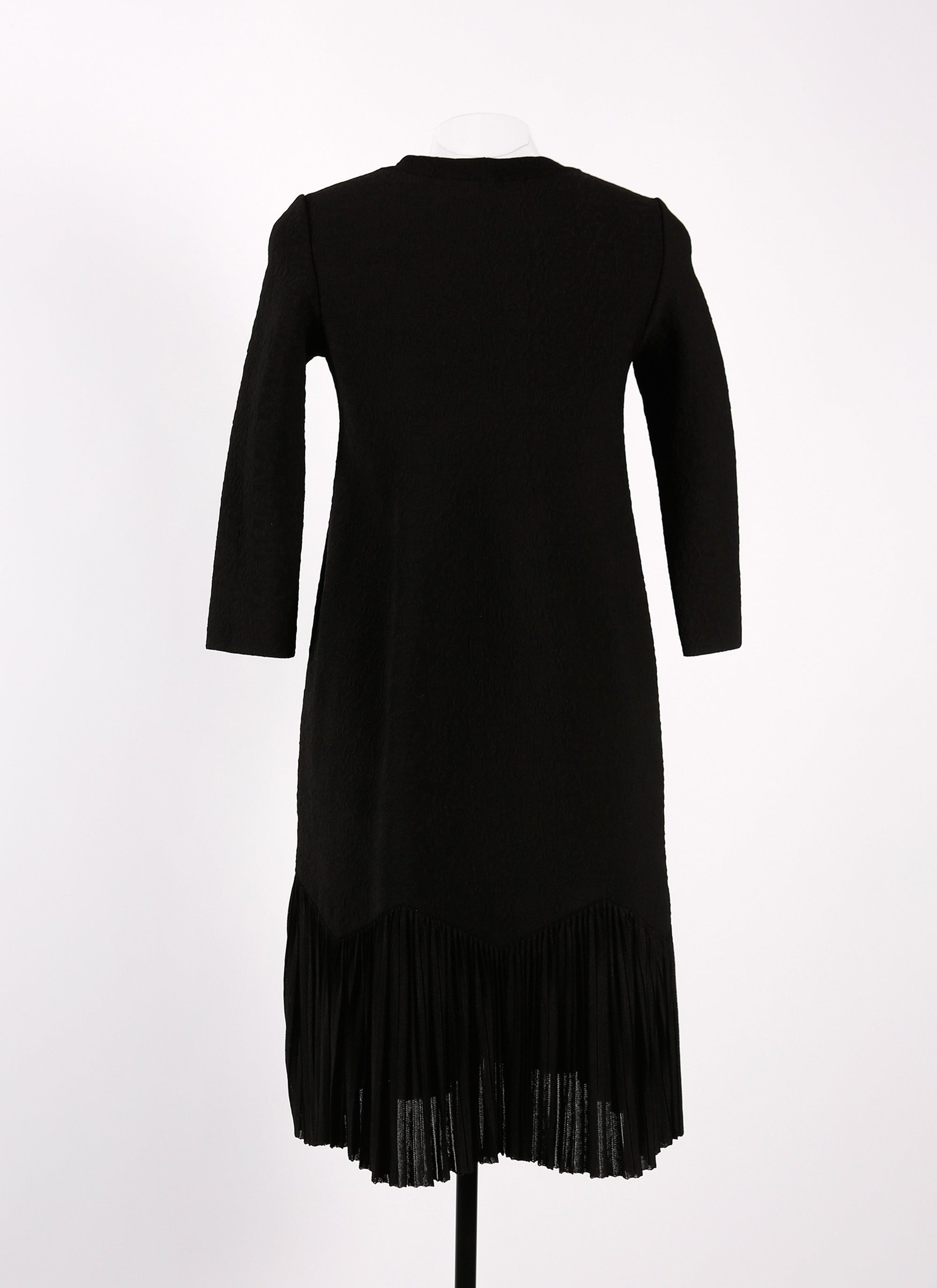 Robe courte à manches longues à volants en maille - Noir