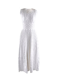 Robe Nigali sans manches effet origami plissé - Blanc Optique