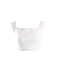 Top sans manches en rafia - Blanc Optique