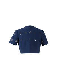 Atlas Knitted Short Sleeve Cardigan - Navy