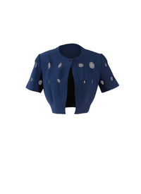 Cardigan à manches courtes Atlas en maille - Marine