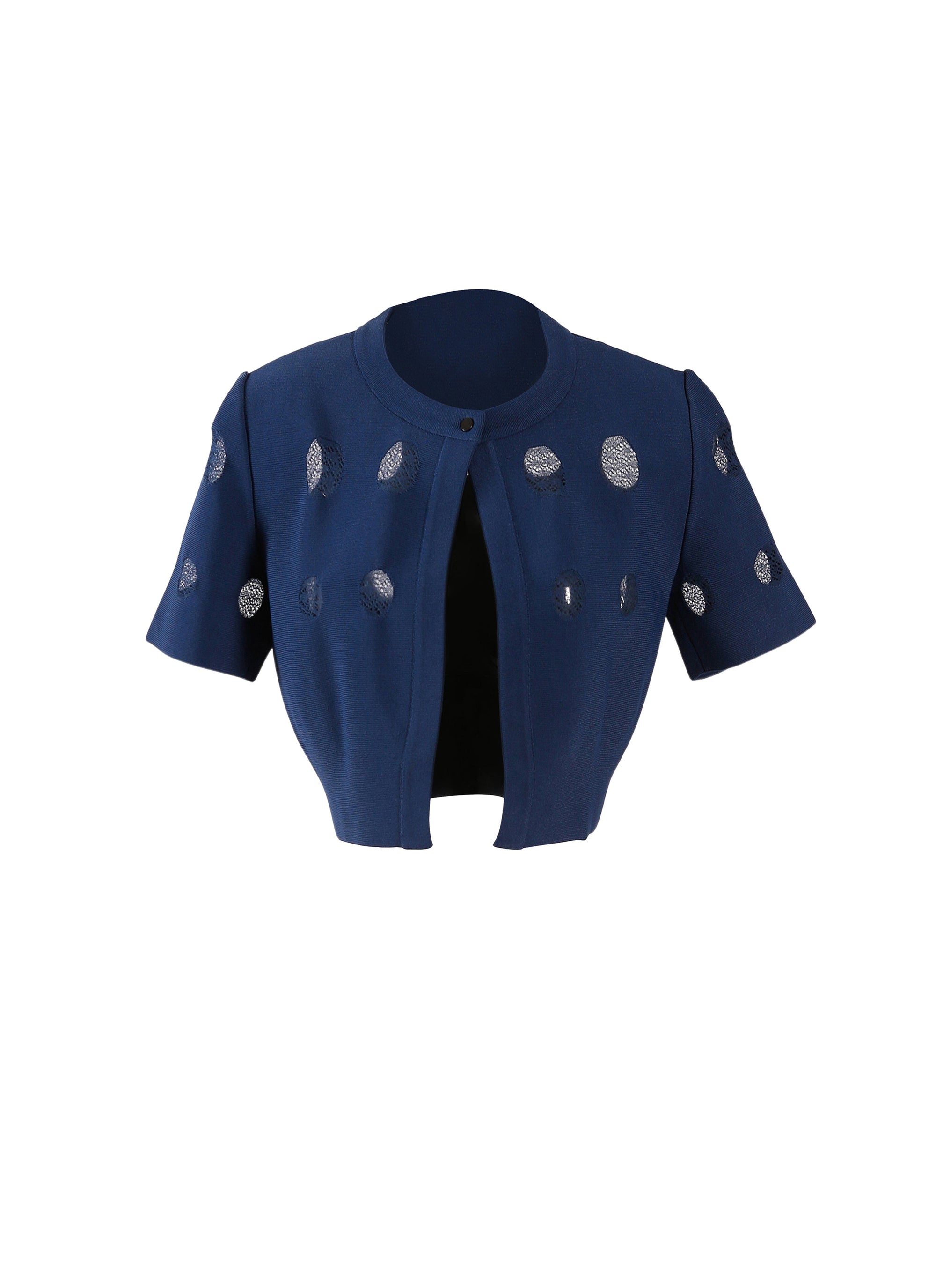Atlas knitted short-sleeved cardigan - Navy