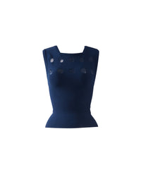 Pull sans manches Atlas en maille - Marine