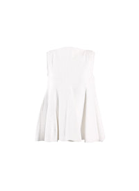 Pull sans manches piqué en maille - Blanc Optique