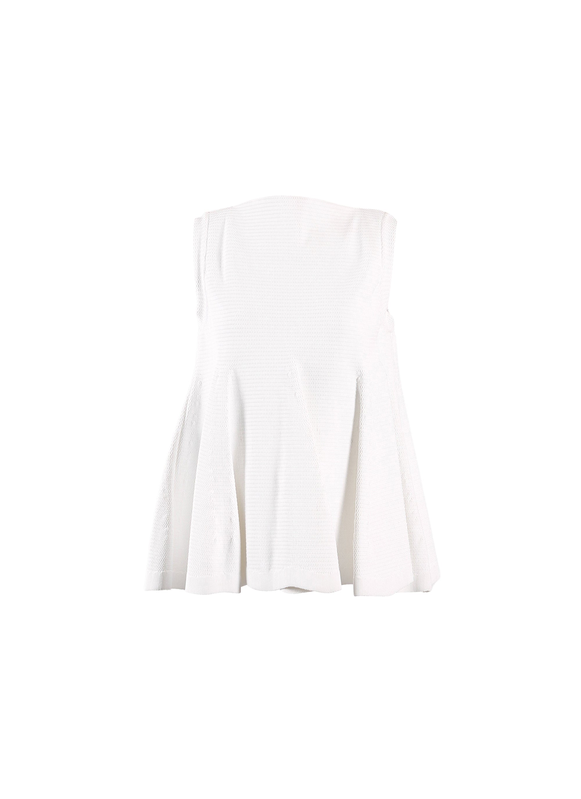 Pull sans manches piqué en maille - Blanc Optique