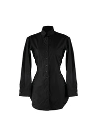 Long sleeve poplin shirt - Black