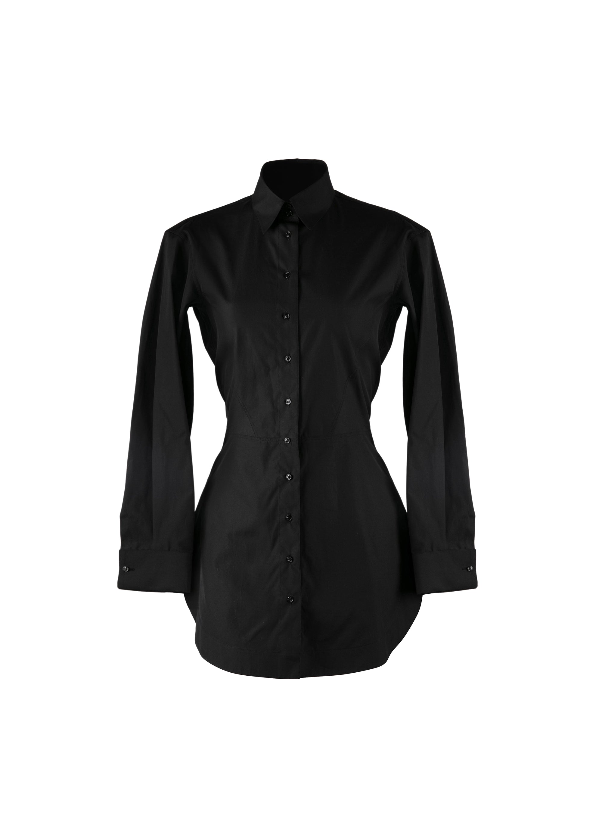 Long sleeve poplin shirt - Black