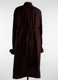 Chemise à manches longues en laine - Bordeaux & Noir