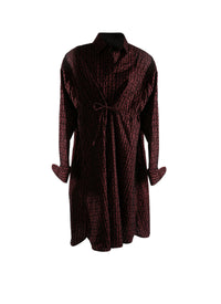 Chemise à manches longues en laine - Bordeaux & Noir