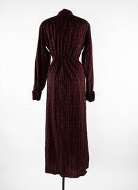 Chemise à manches longues en laine - Bordeaux & Noir