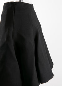 Short plain skater skirt - Black intense
