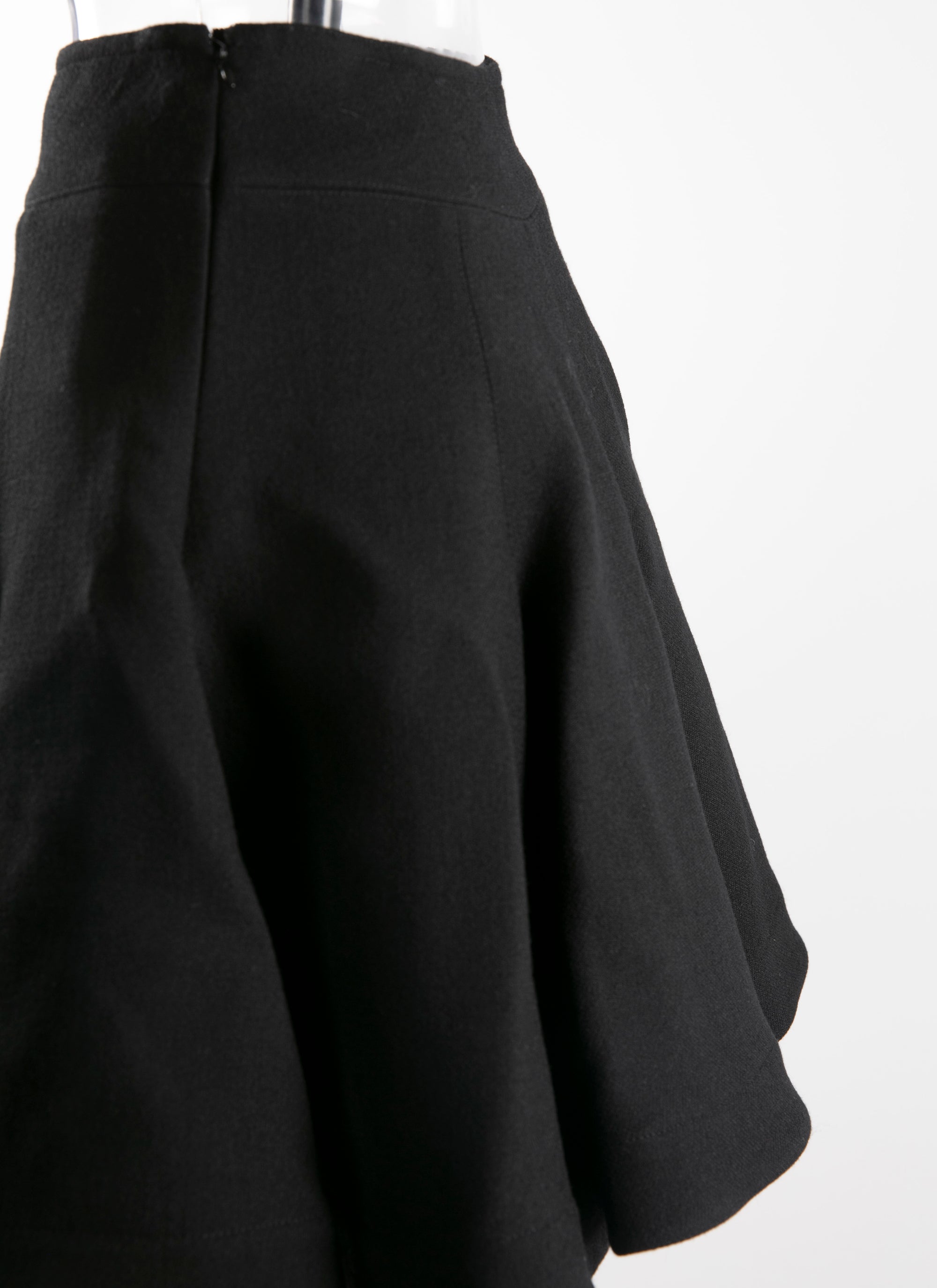Short plain skater skirt - Black intense