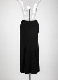 Plain midi skirt - Black intense