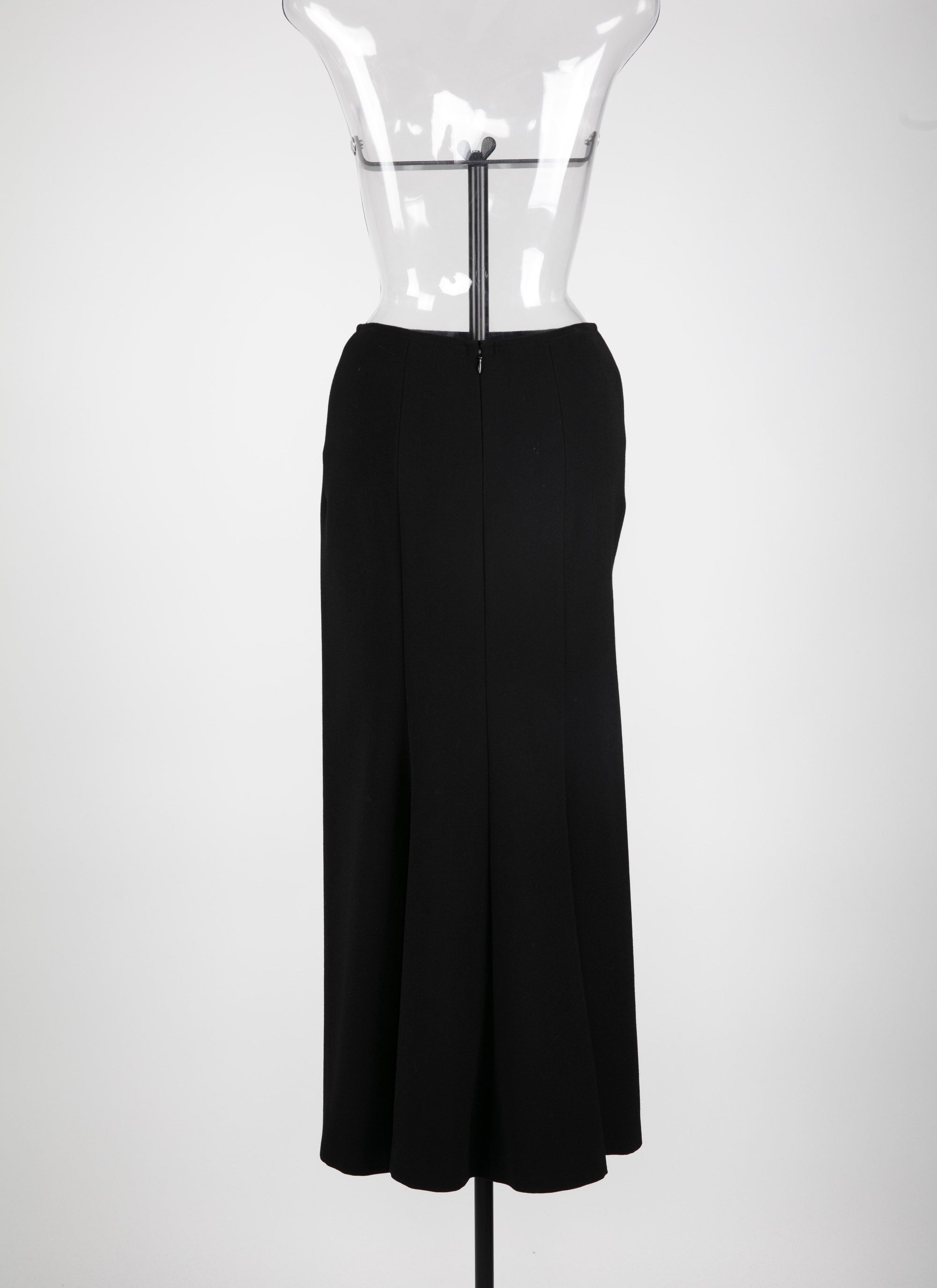 Plain midi skirt - Black intense