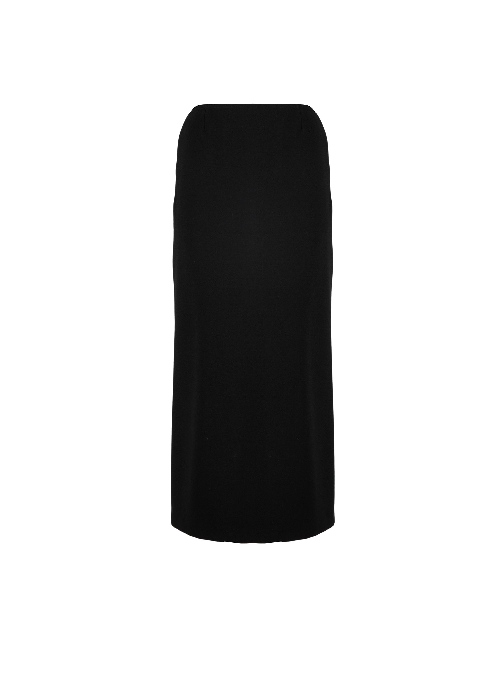 Plain midi skirt - Black intense