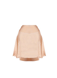 Sheer plain short skirt - Light Brown