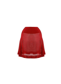 Sheer plain short skirt - Madder