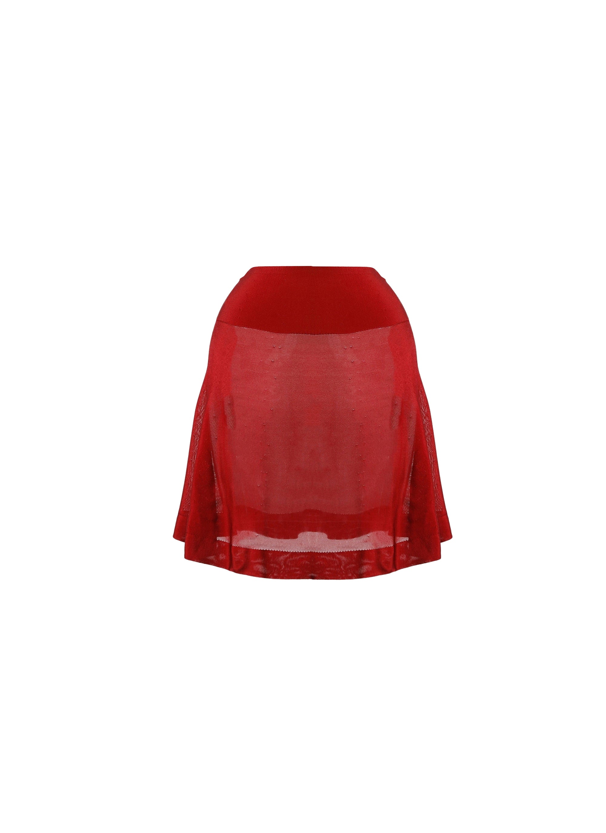 Sheer plain short skirt - Madder