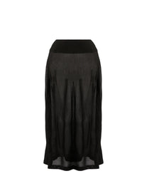 Fond de jupe longue en maille unie transparente - Noir