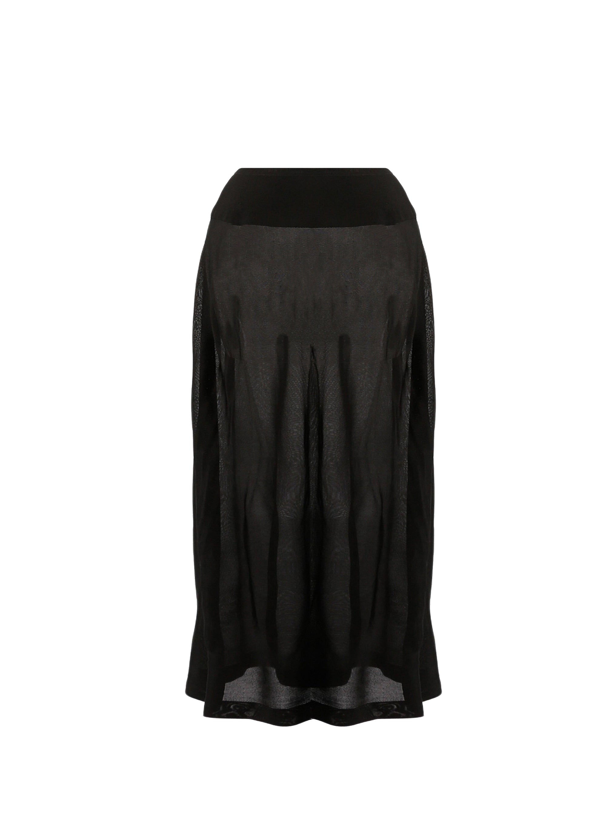 Fond de jupe longue en maille unie transparente - Noir