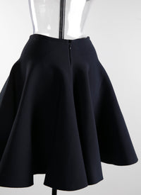Short plain skater skirt - Night