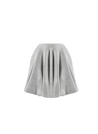 Jupe courte en velours - Gris Bleu