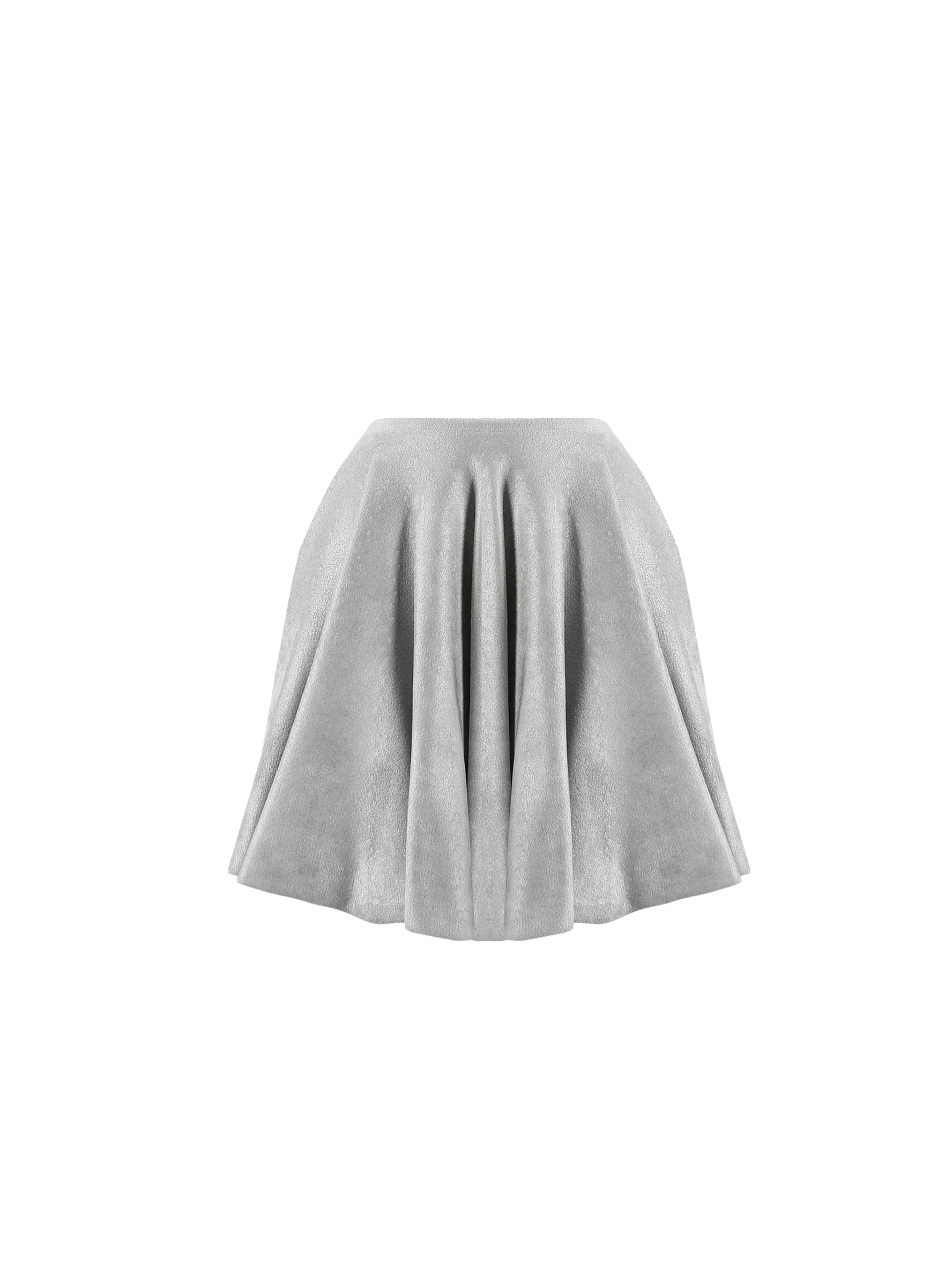Jupe courte en velours - Gris Bleu