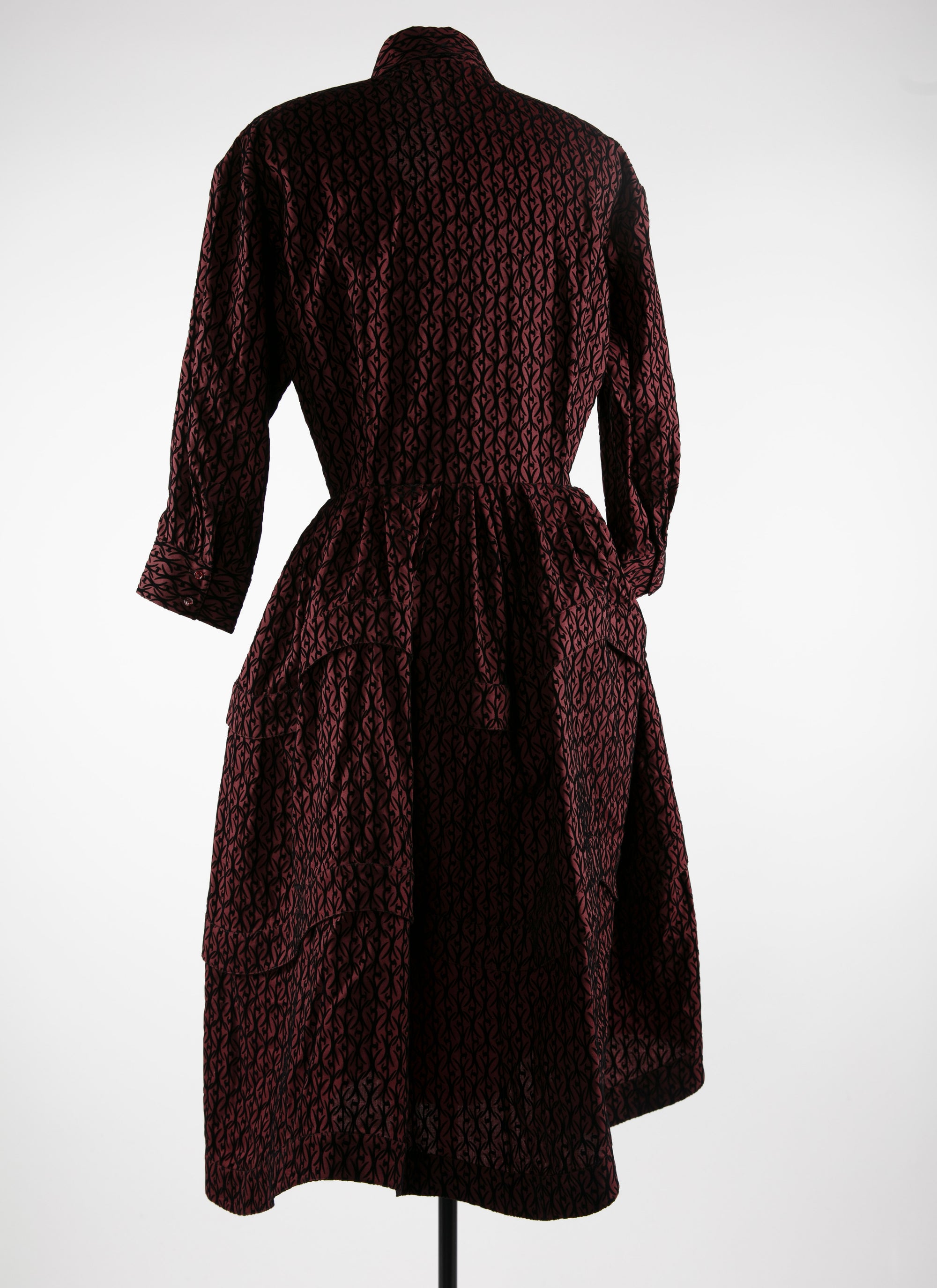 Robe regular en laine - Bordeaux & Noir