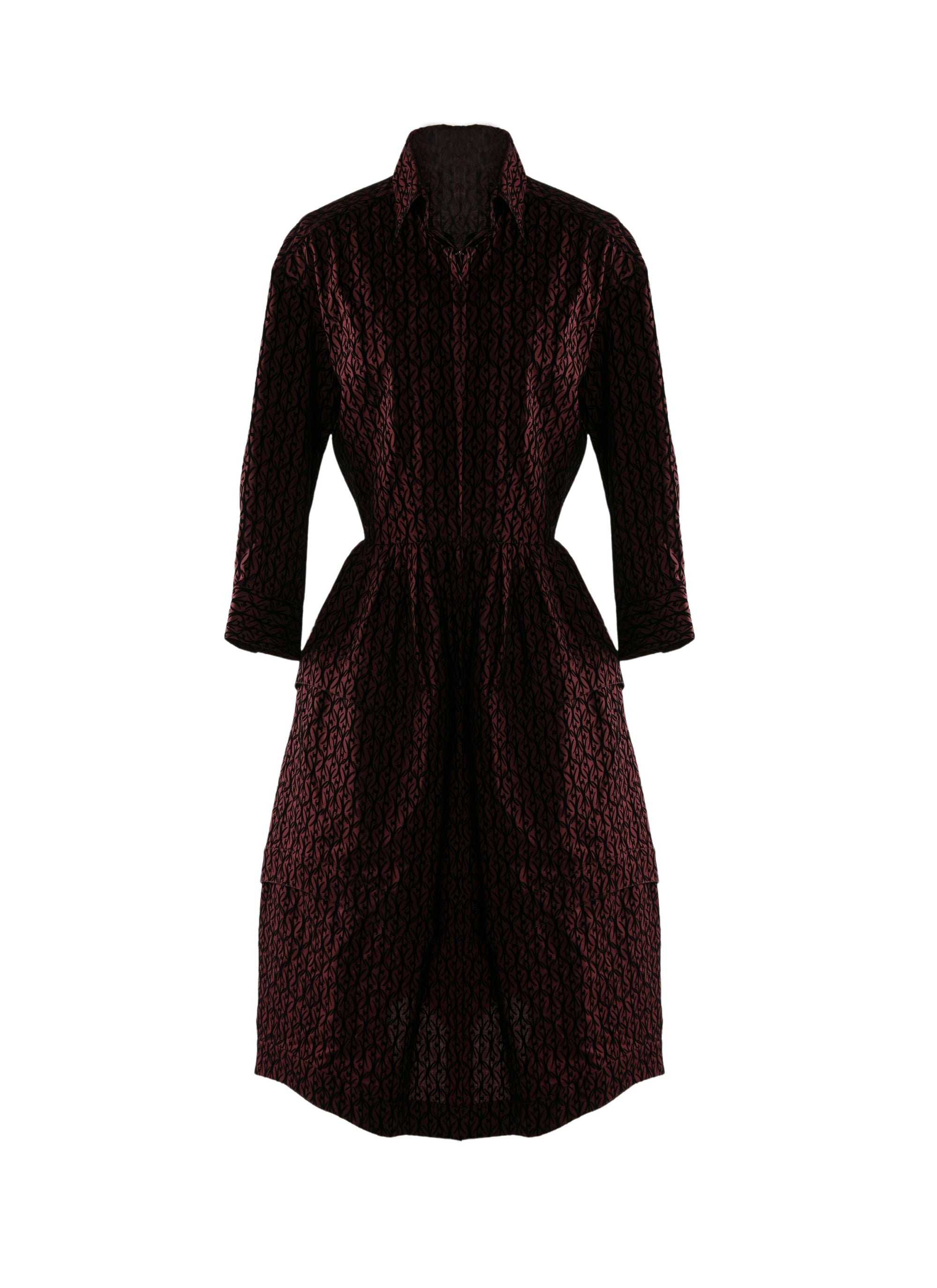 Robe regular en laine - Bordeaux & Noir
