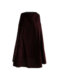 Short loose-fitting sleeveless wool dress - Bordeaux & Black
