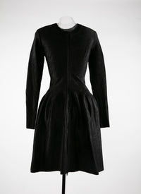 Robe regular sans manches zippée au dos en laine - Noir