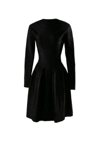 Robe regular sans manches zippée au dos en laine - Noir