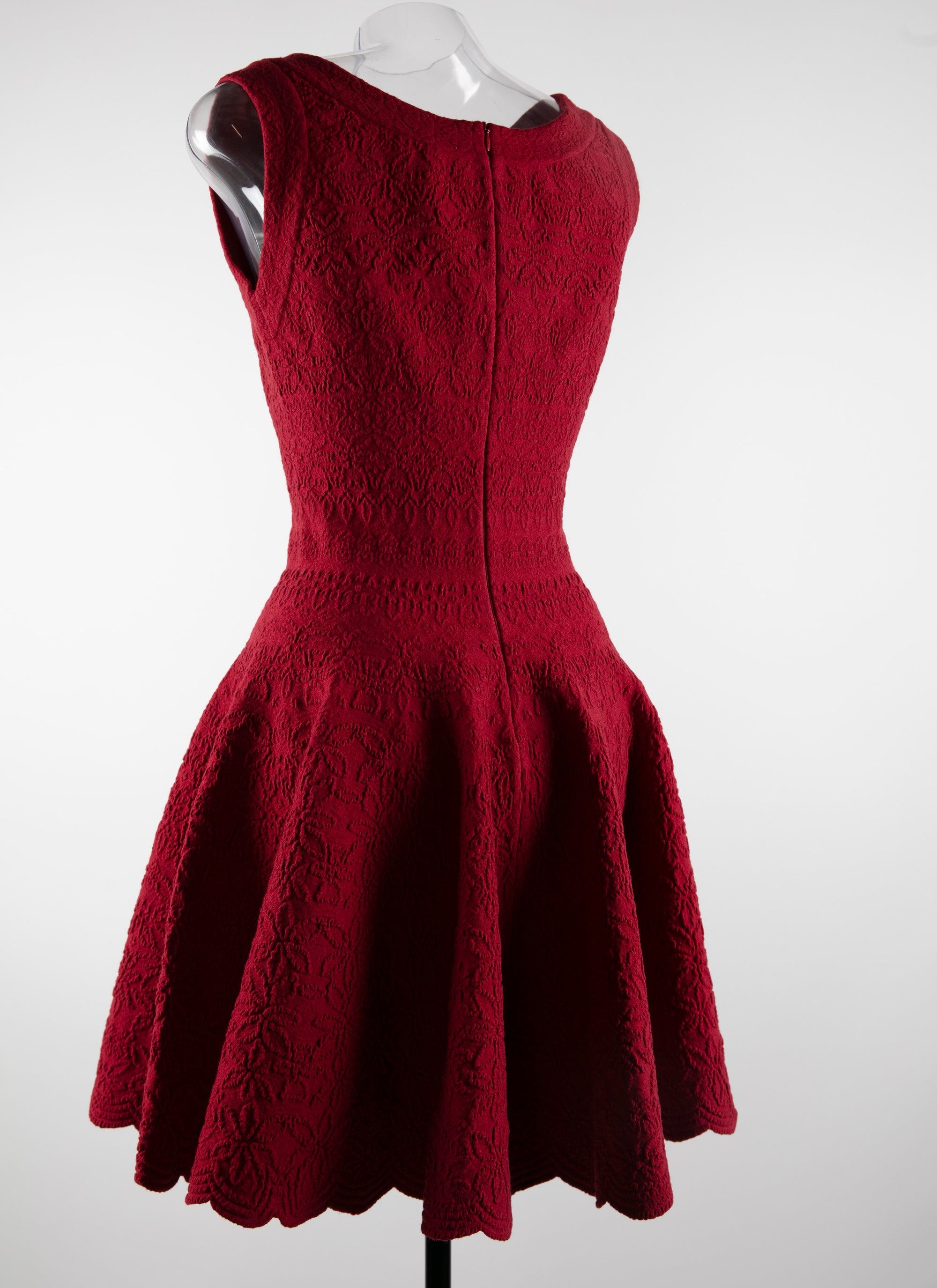 Wool textured sleeveless short dress - Madder