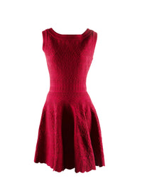 Wool textured sleeveless short dress - Madder