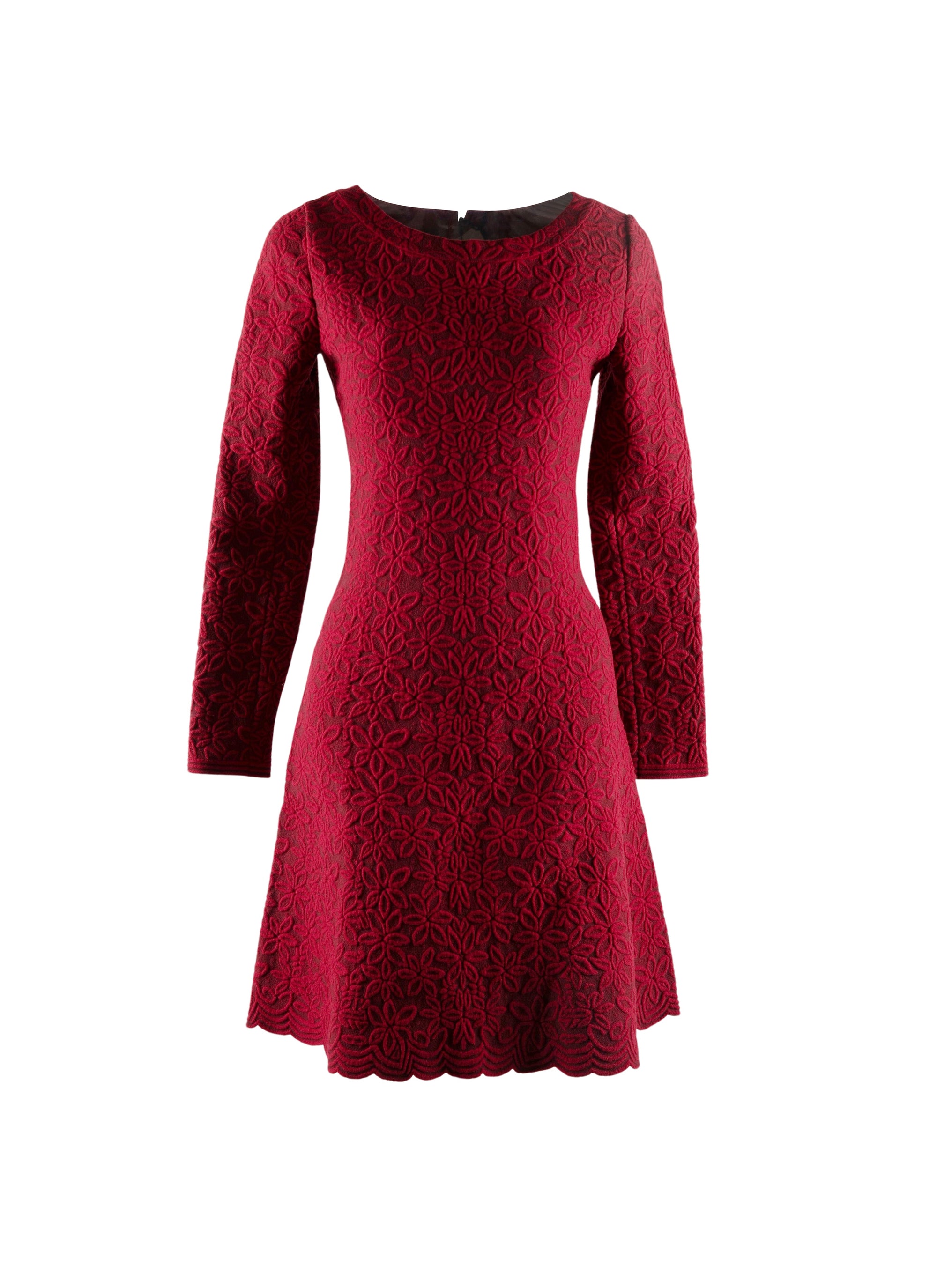 Long-sleeved short dress in wool - Multico372