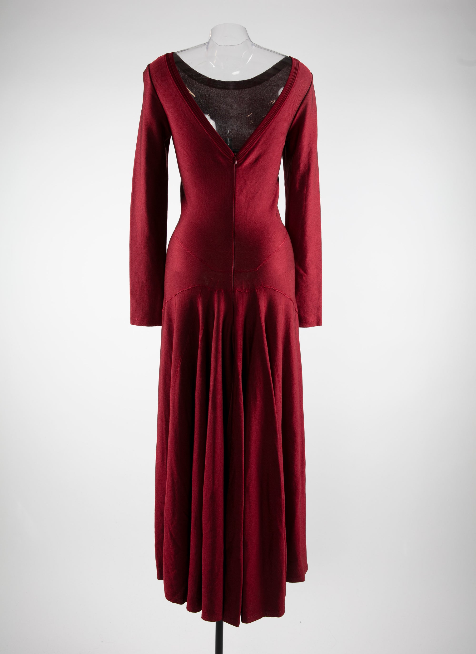 Long-sleeved v-neck maxi dress - Madder