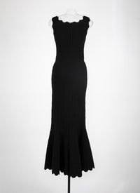 Robe longue sans manches Lotus - Noir
