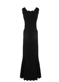 Robe longue sans manches Lotus - Noir