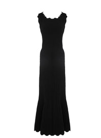 Robe longue sans manches Lotus - Noir