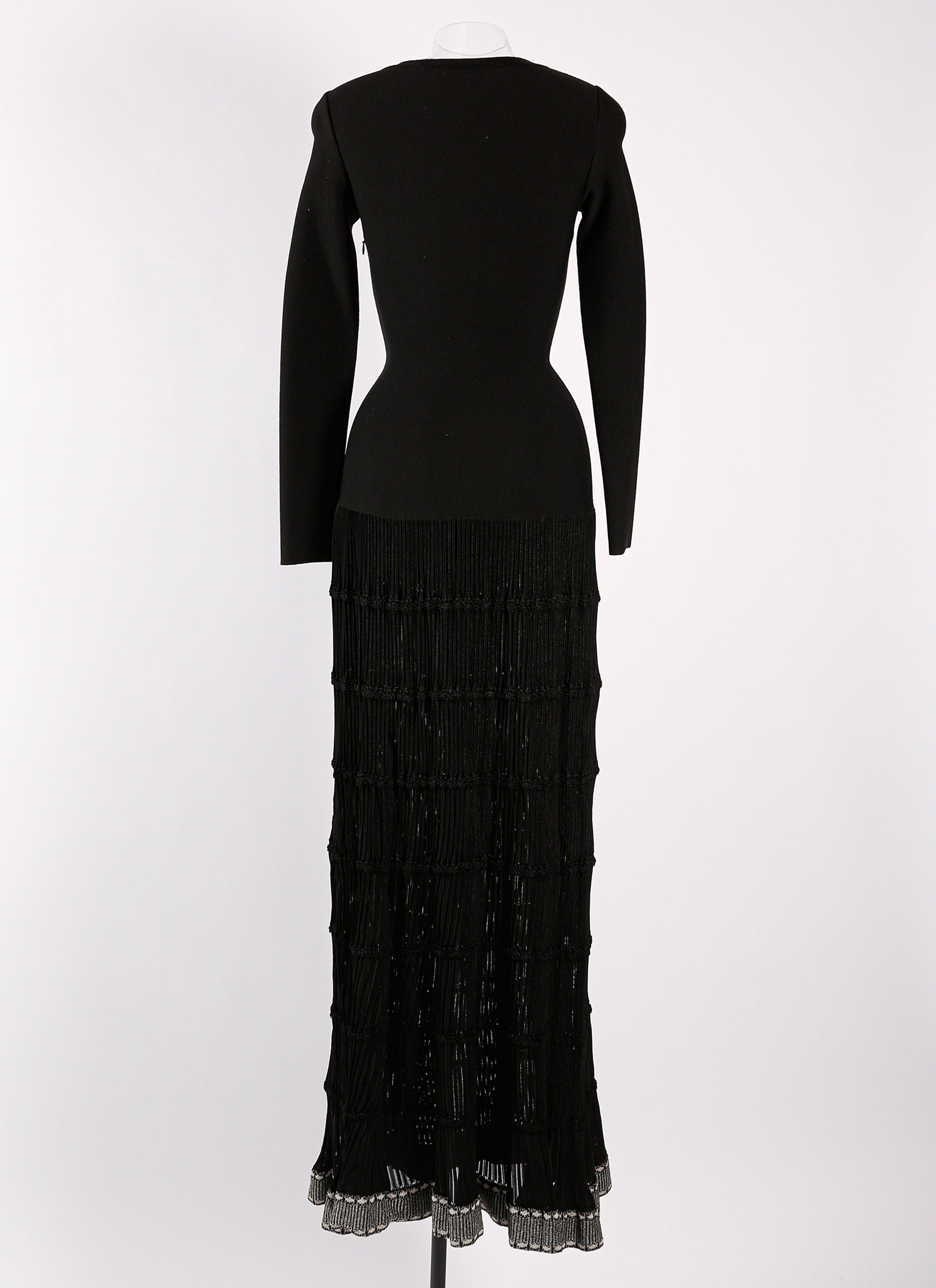 Robe longue à manches longues Mambo - Noir & Rhodium