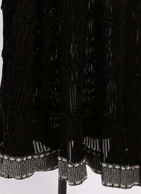 Robe longue à manches longues Mambo - Noir & Rhodium