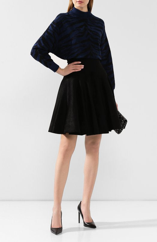 Pull court Zebra en maille - Noir & Nude