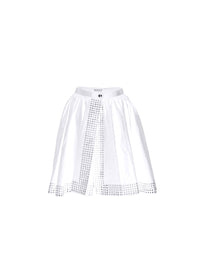 Regular skirt with eyelets - White