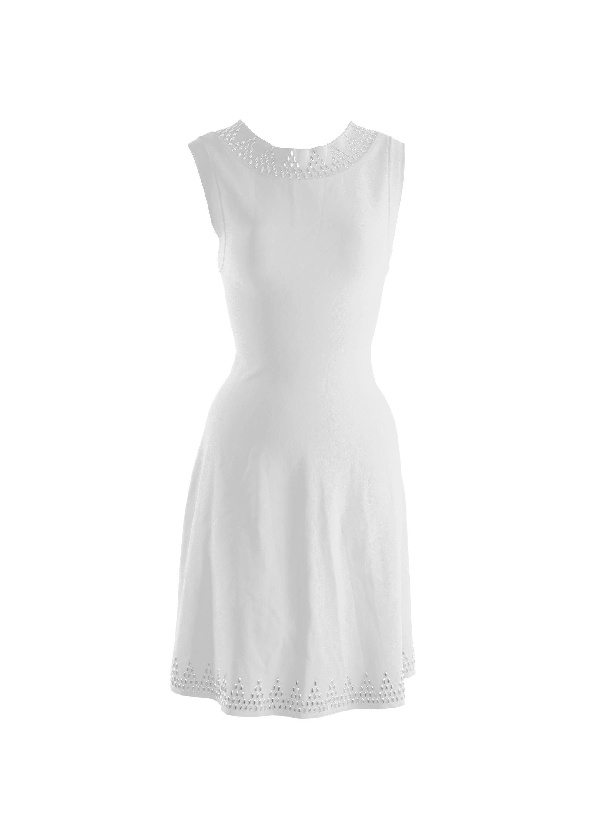 Robe courte sans manches à motif argenté - Blanc