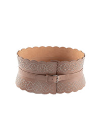 Ceinture corset à détails argentés en cuir - Sahara